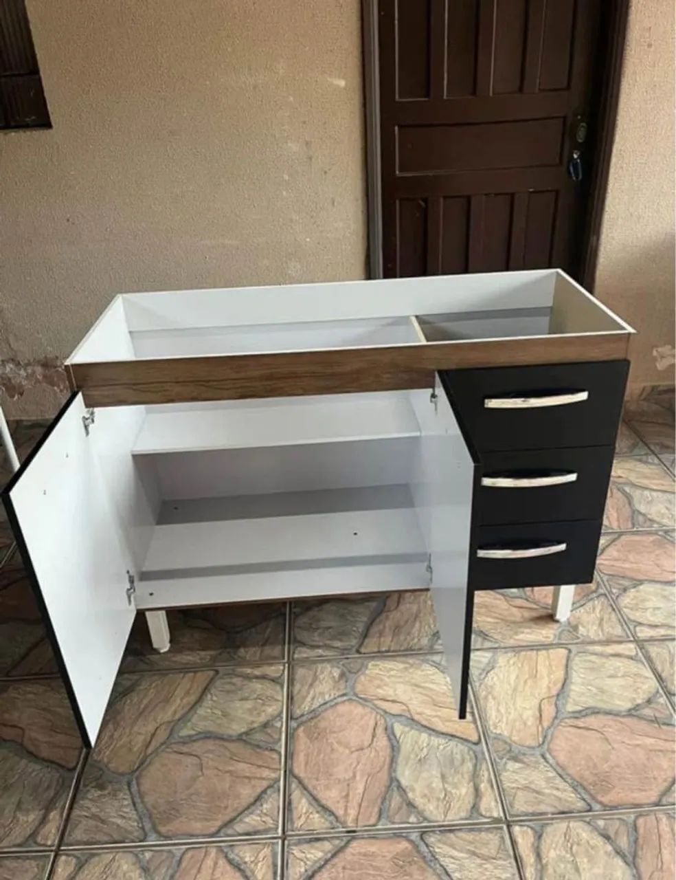 Armário  de pia 1,20m para Cozinha Preto - Foto 2