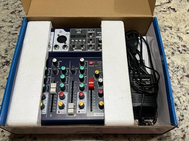 Mesa de Som 4 Canais Bluetooth USB MP3 Efeito Eco Gabinete de Metal - Foto 3