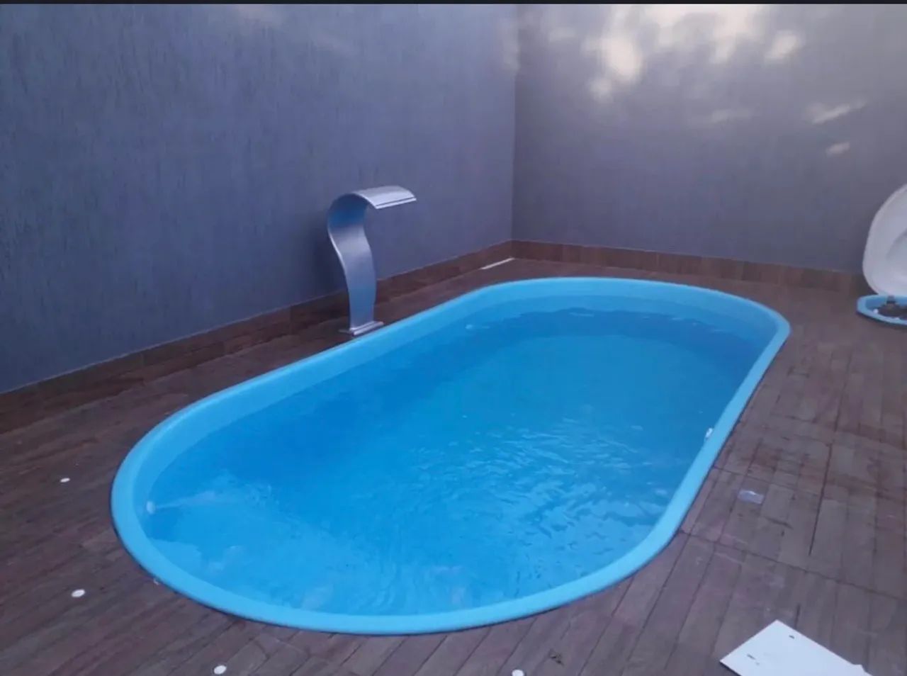 Piscina de fibra 6mts instalada 