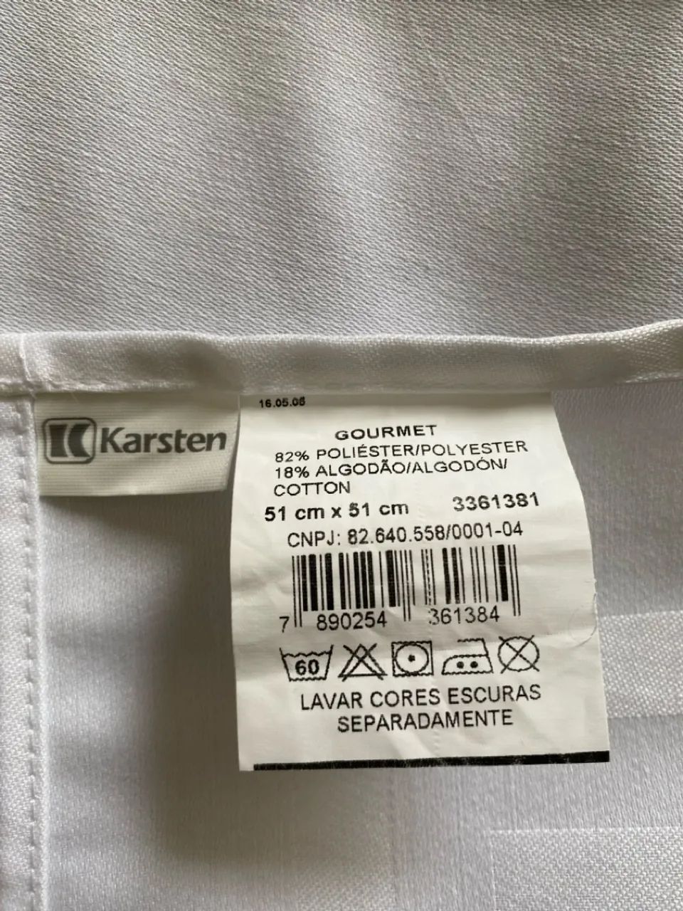 08 Guardanapos de Tecido Karsten  Branco - Foto 2