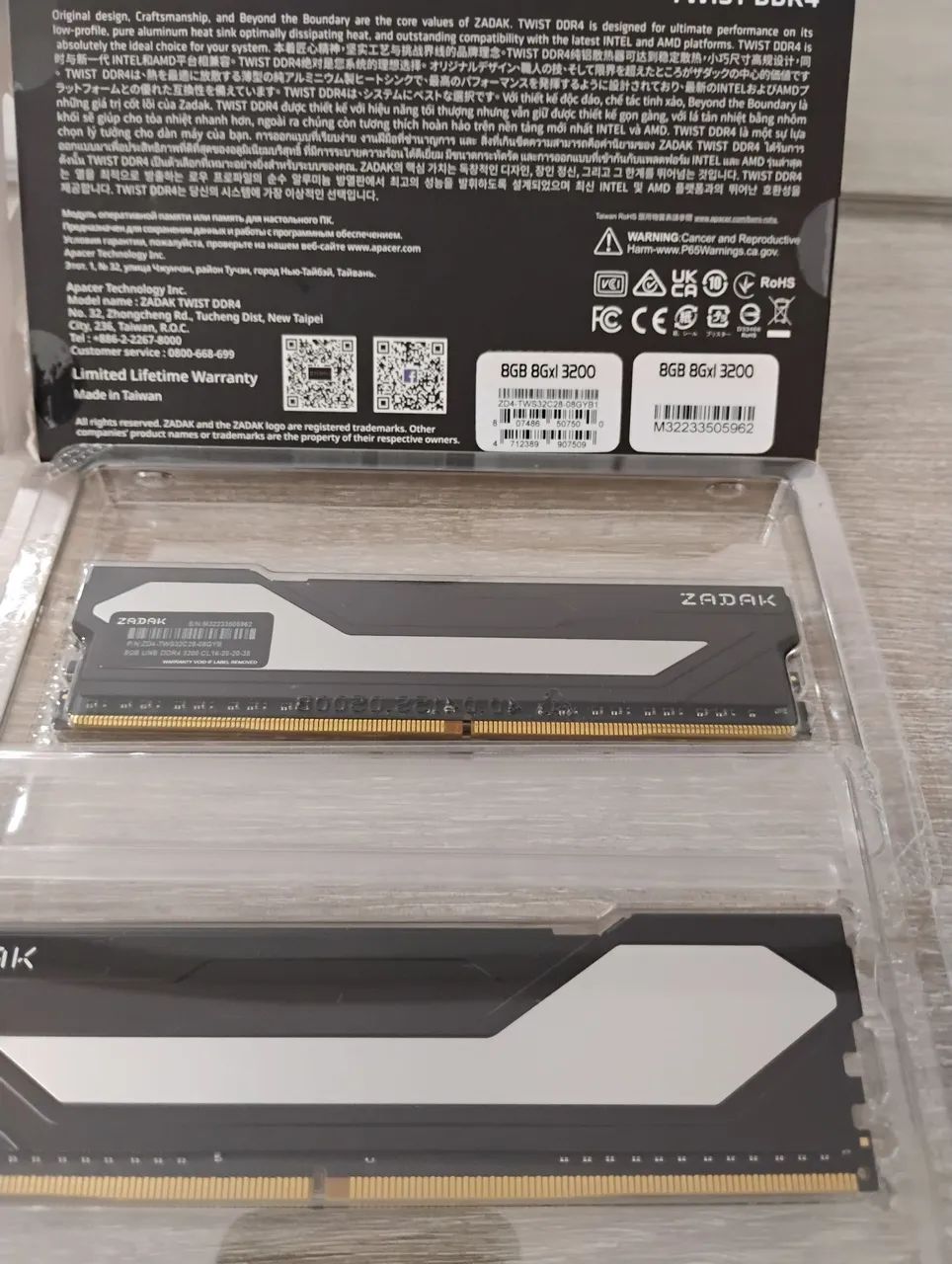 Memória RAM 16Gb Zadak Twist DDR4 3200mhz 2x8GB - Memória RAM