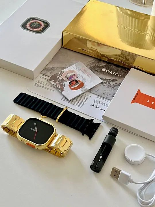 Relógio Apple Watch Série 8 Dourado 45mm - Foto 4