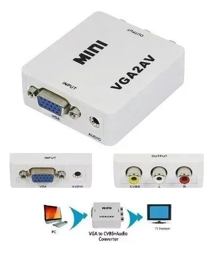 Conversor De Áudio E Vídeo Knup Vga2av Branco - Foto 3