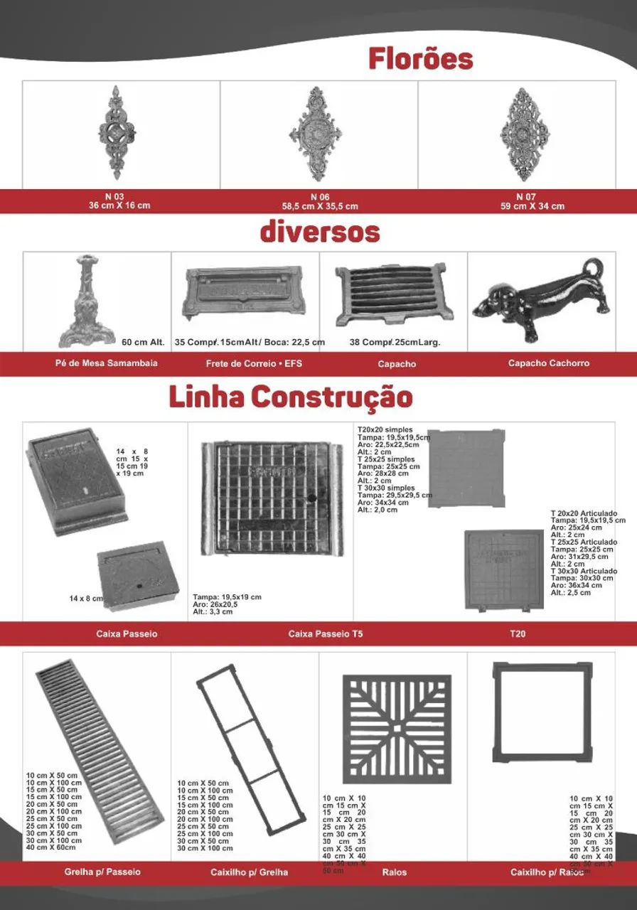 Tampões de ferro fundido para aterramento, vários itens de ferro fundido  - Foto 6