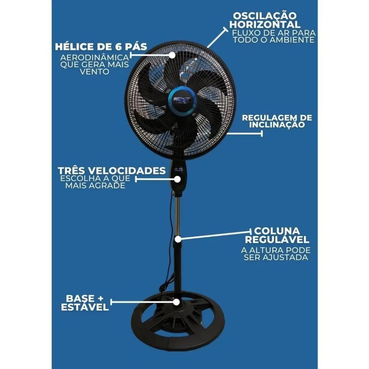 Ventilador Turbo de Coluna Residencial 110 Volts. - Foto 3