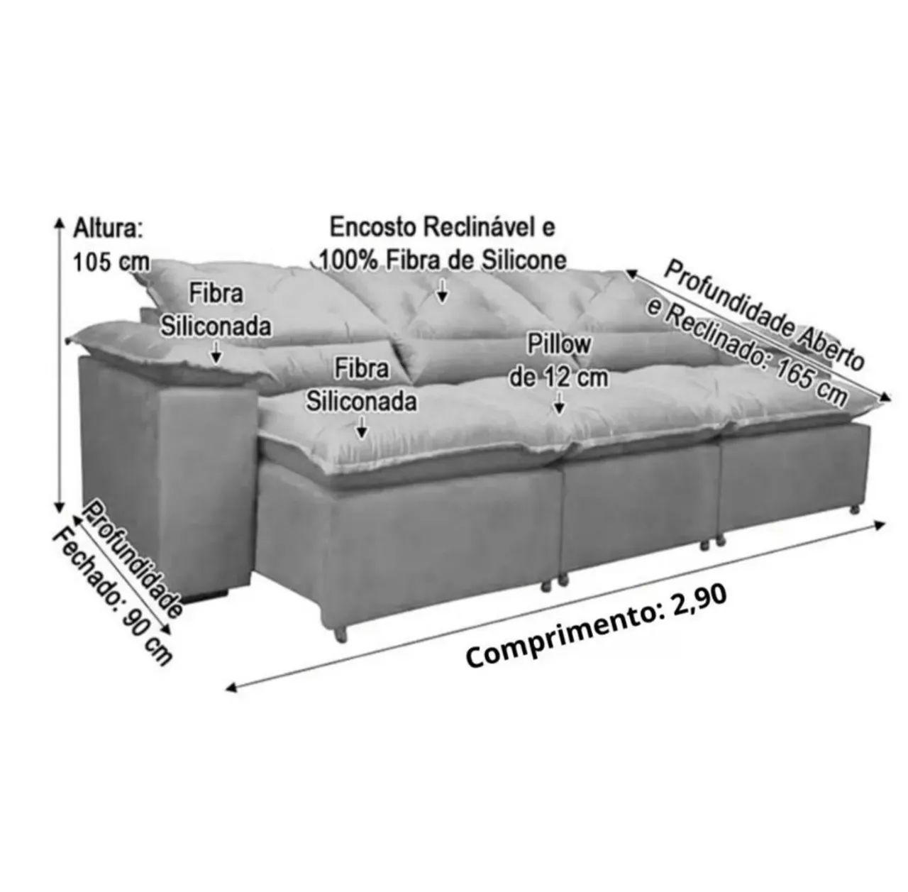 Sofá 4 e 5 Lugares Retrátil
