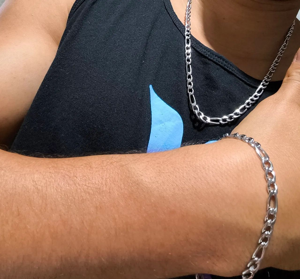 Conjunto de Corrente e pulseira em aço inoxidável  - Foto 2