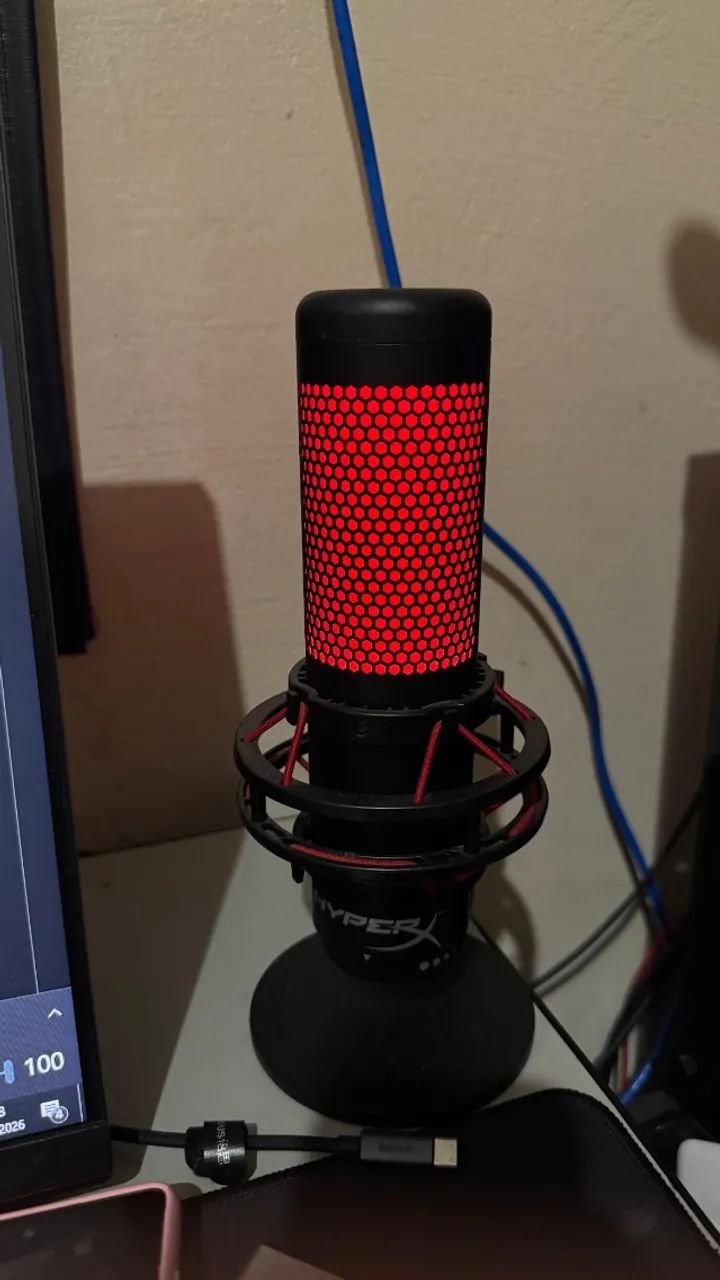 Microfone HyperX QuadCast - Usado - Streaming, Gamer e Podcast - Foto 3