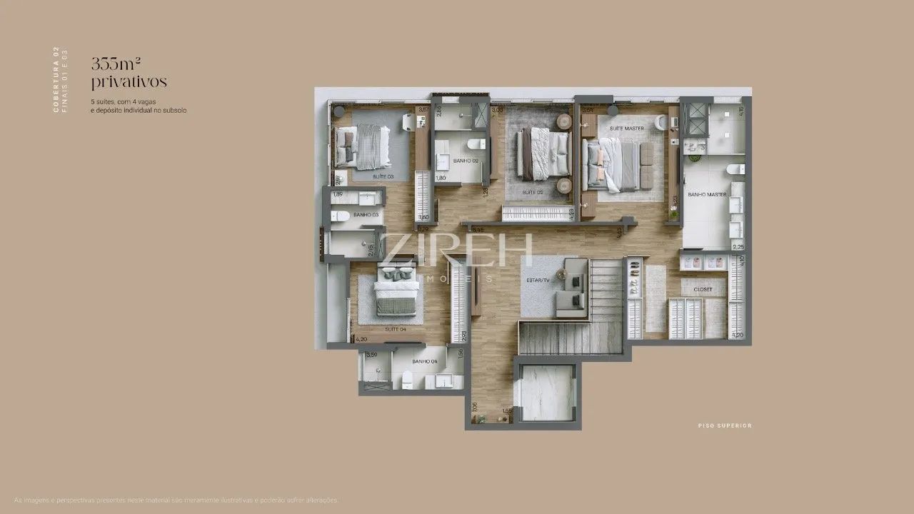 COBERTURA DUPLEX NO CABRAL COM 5 SUÍTES E 356M² PRIVATIVOS - Foto 3