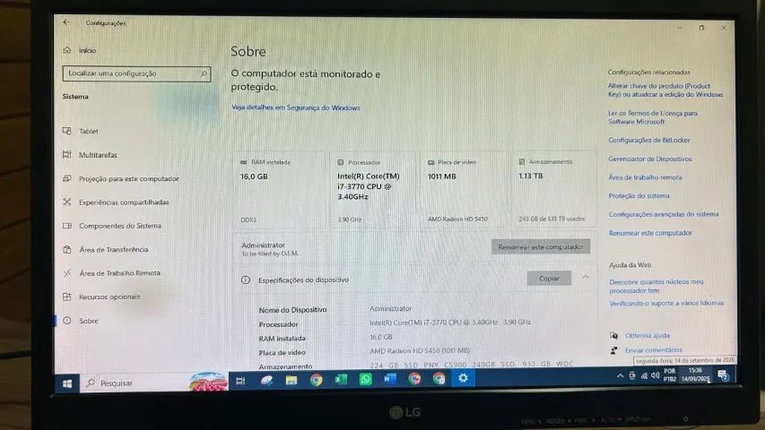 Computador Completo i7 + 16GB RAM + SSD + HD + Periféricos - Foto 3
