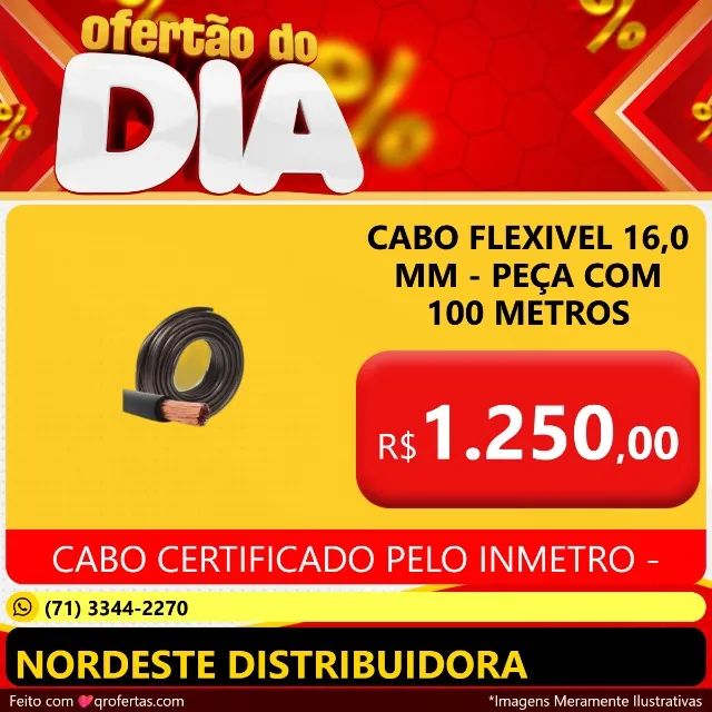 CABO FLEXIVEL 16,0 MM - COM CERTIFICAÇÃO DO INMETRO - FIO CABO FLEXIVEL DE 16 MM FLEX - Foto 3