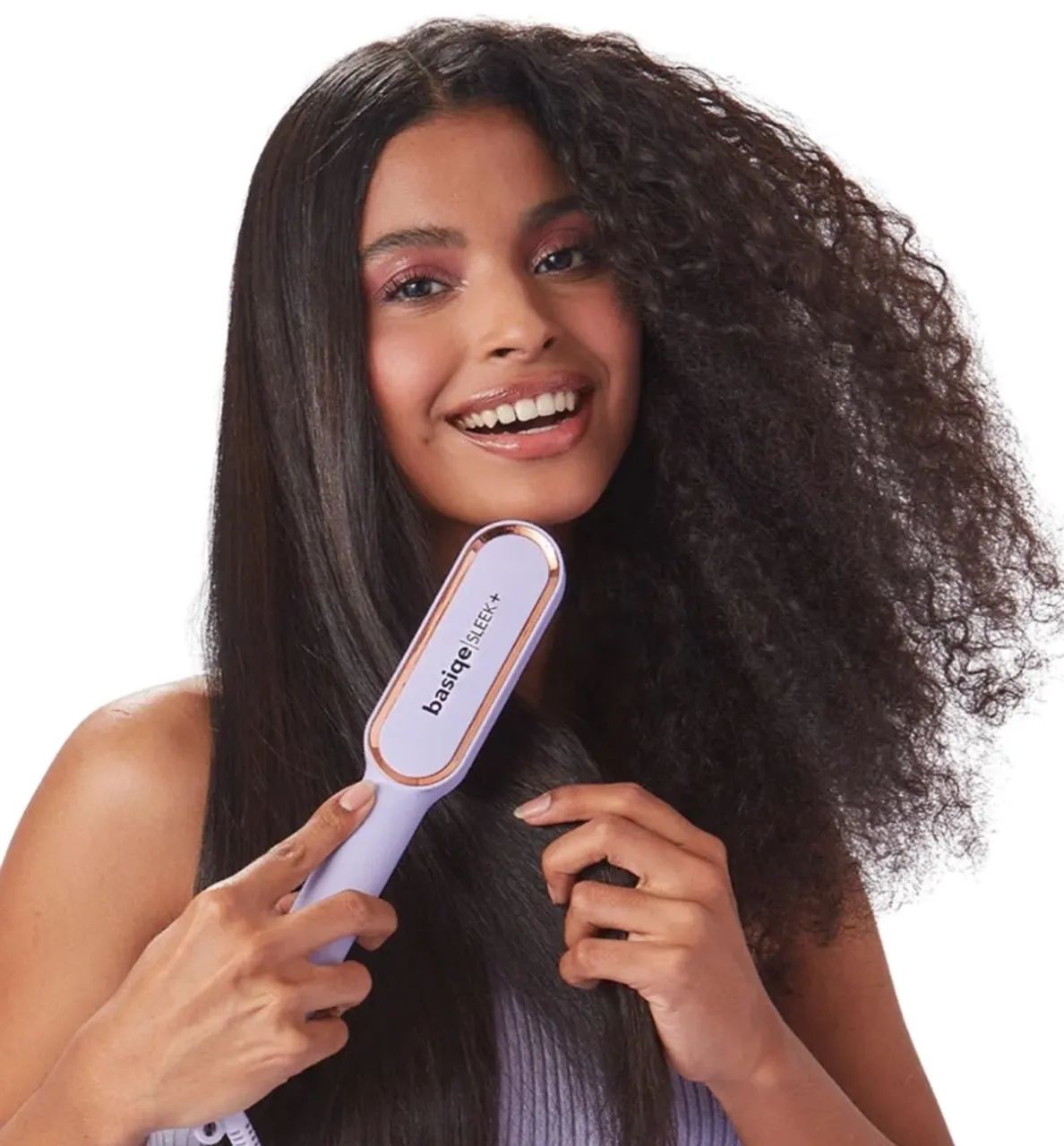 Escova alisadora Basiqe Sleek Gold Plus - Foto 4