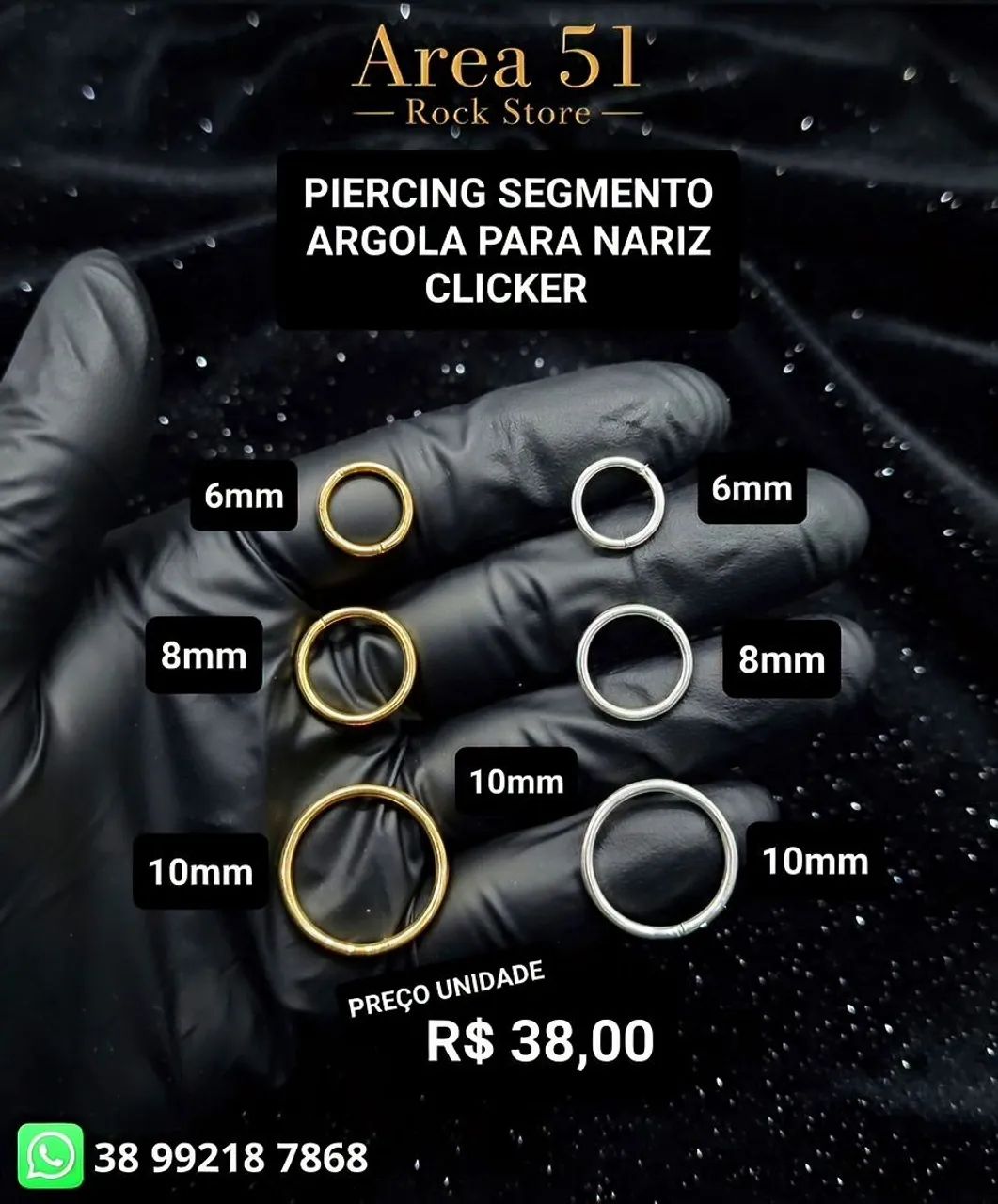 Piercing Nariz argola segmento fina ( preço unidade)  - Foto 2