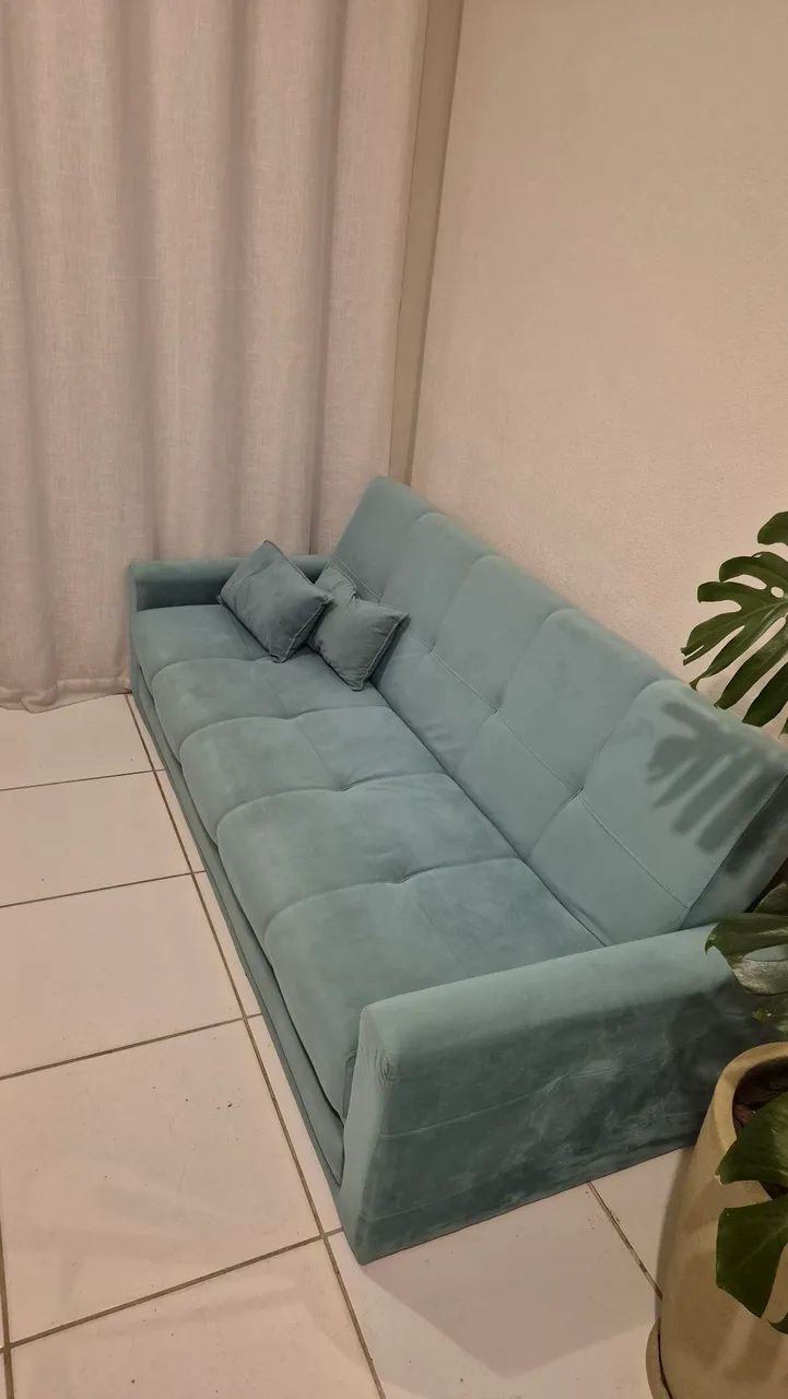Sofá cama verde turquesa  - Foto 2