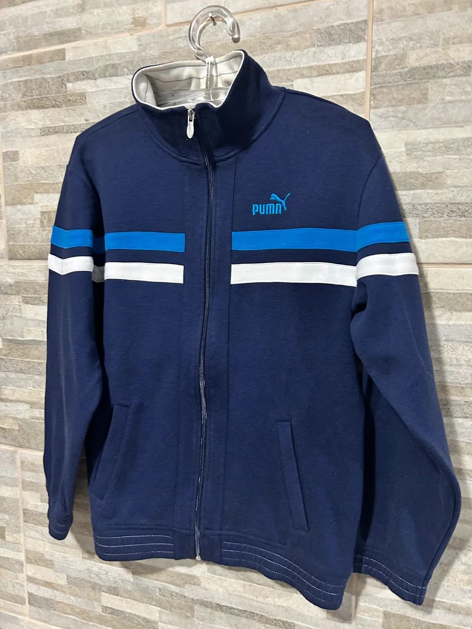 Jaqueta moletom azul vintage Puma P - Foto 2