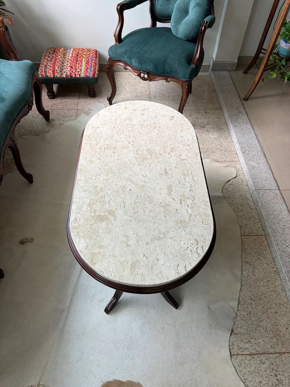 Mesa de centro. travertino e madeira - Foto 2
