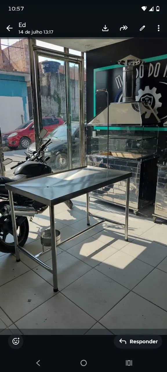 Mesa veterinária em aço inox 