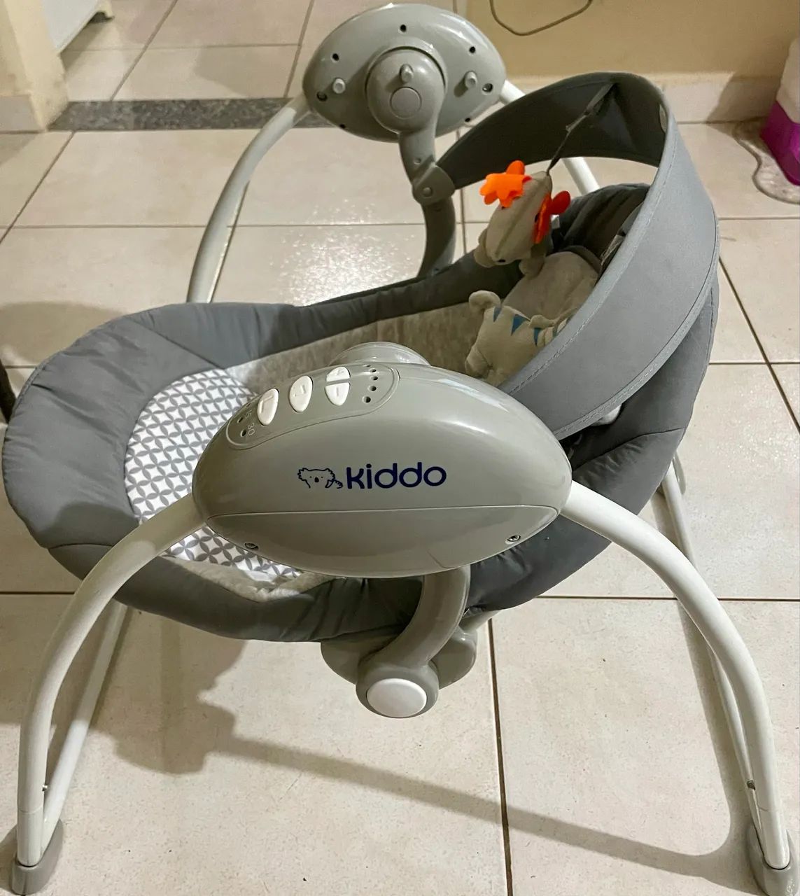 Cadeirinha de Descanso Automático Kiddo Mimo Cinza 0 a 9kg(DOBRÁVEL) - Foto 5