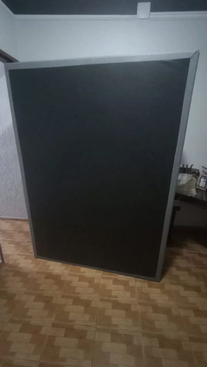 Box casal 1,38 x 1,88 em tecido cinza  - Foto 2