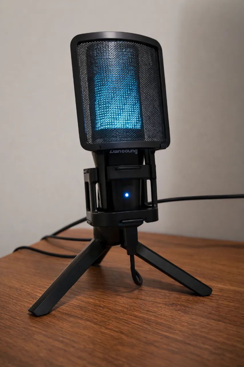 Microfone Gamer Condensador ZealSound A68 USB RGB para PC, Mac, PS4/PS5 e Celular 
