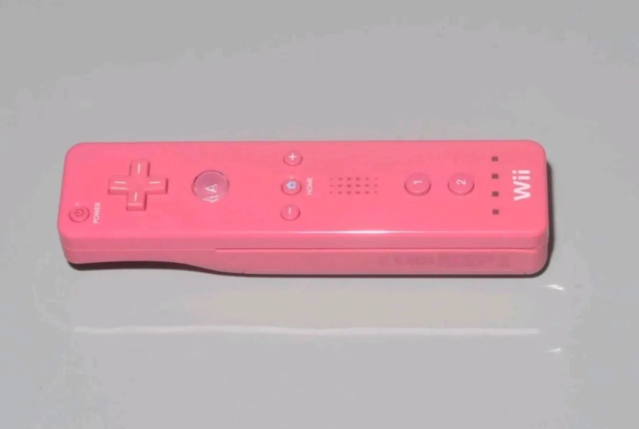 Controle original Nintendo Wii remote rosa. - Foto 2