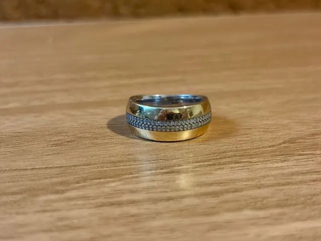 Anel Tulum em Prata 925 e Ouro Amarelo 18k com Diamantes