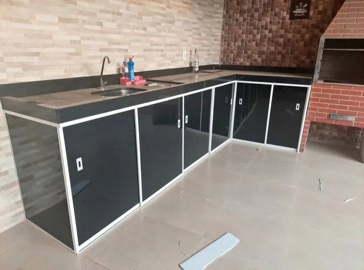 Armários de pia para cozinha de vidro temperado  - Foto 5