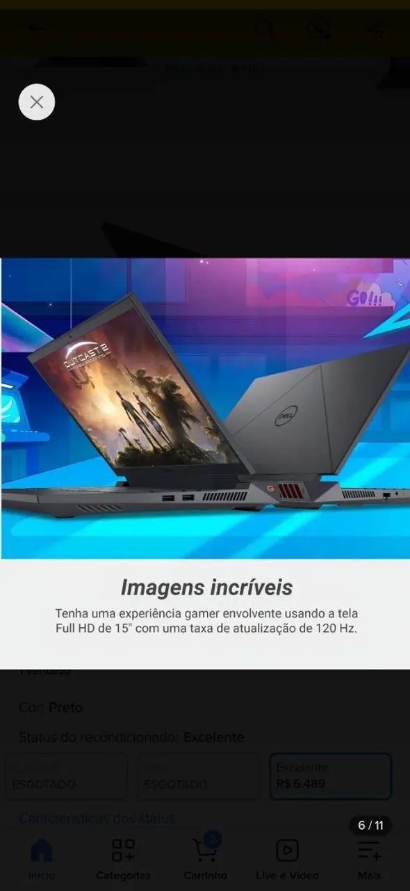 Dell g15 5530 RTX 4050 16Gb de RAM e 516Ssd - Foto 3