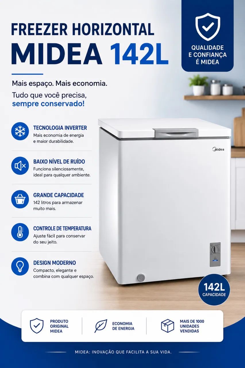 FREEZER HORIZONTAL MIDEA 142L 