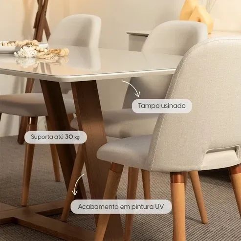 Mesa de jantar 4 lugares Avena - Foto 4