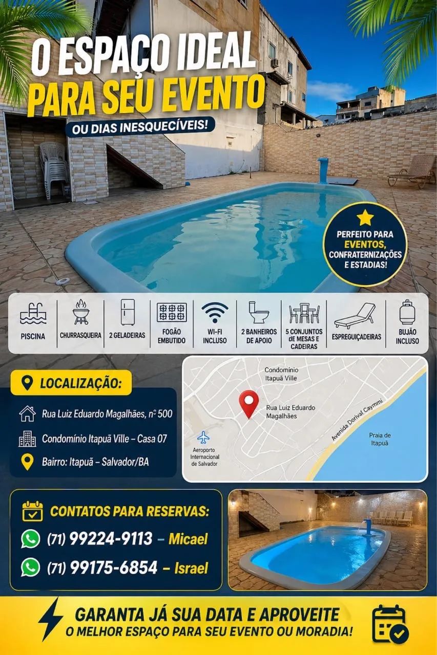 Casa de Temporada com piscina em Itapuã a 5 min da praia  - Foto 10
