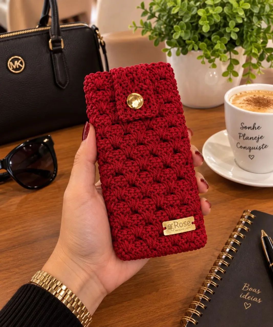 Porta Celular Case Crochê  - Foto 3