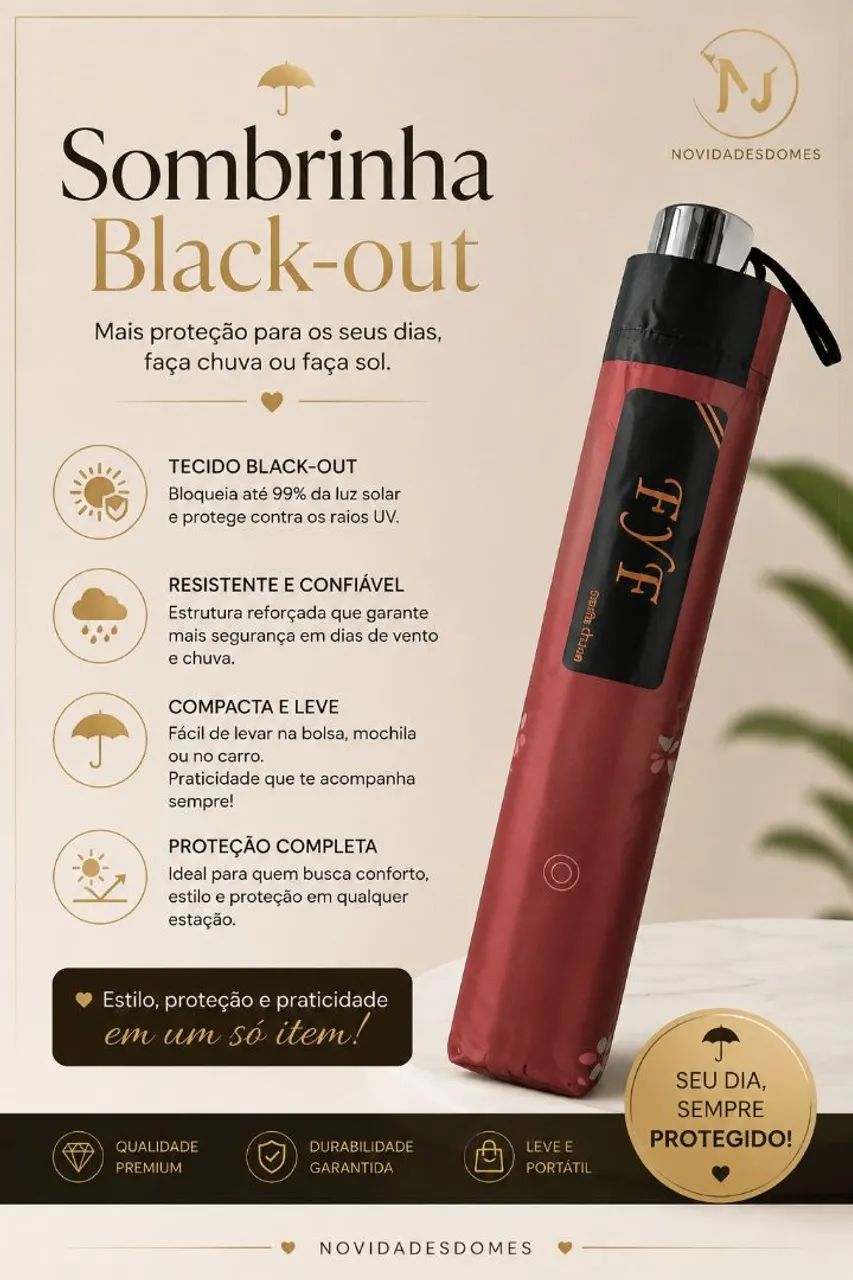 SOMBRINHAS FORRO DUPLO E BLACK-OUT PARA CHUVA 