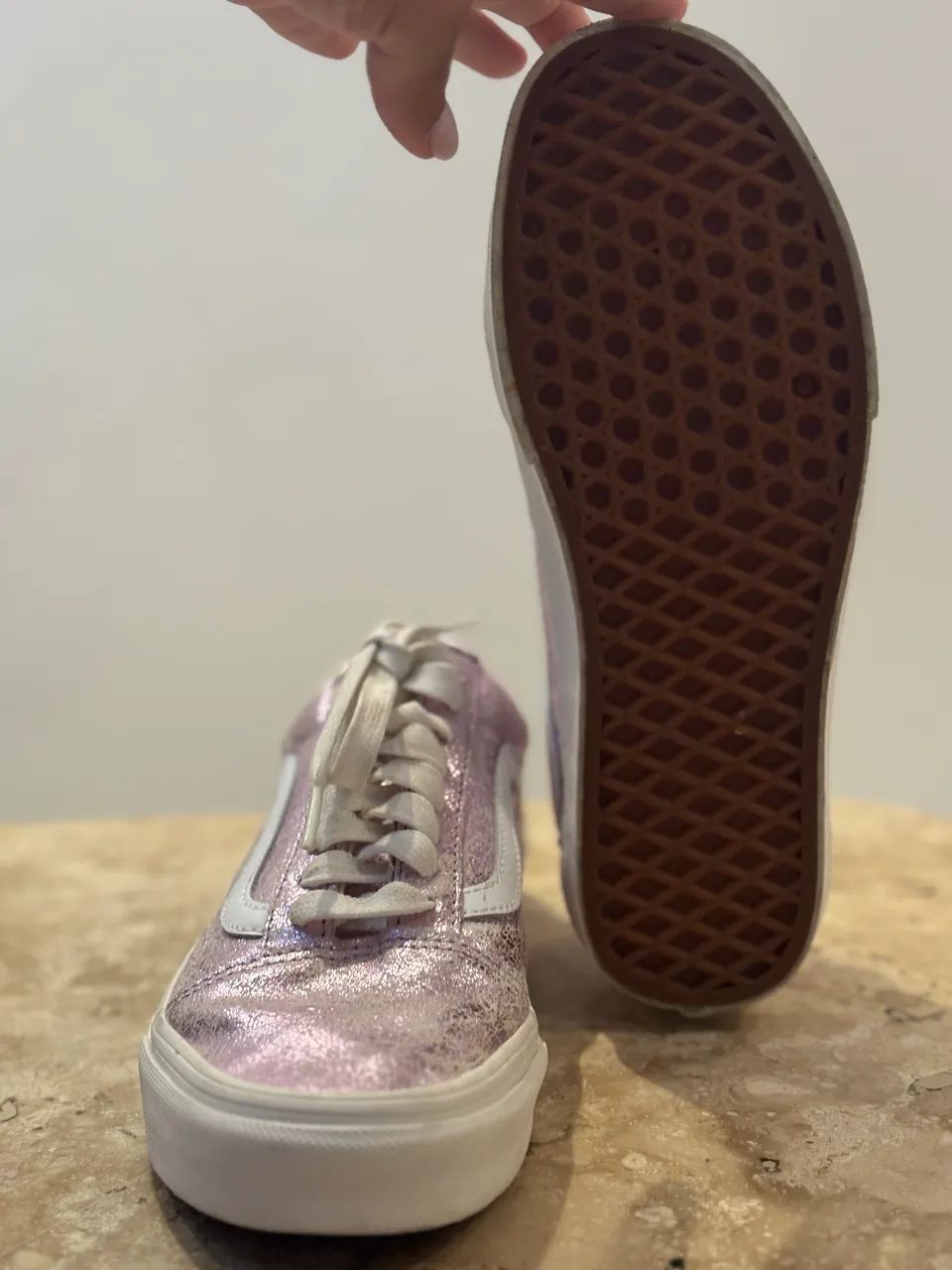 Vans Old Skool em couro metalizado rosa- aceito propostas - Foto 3