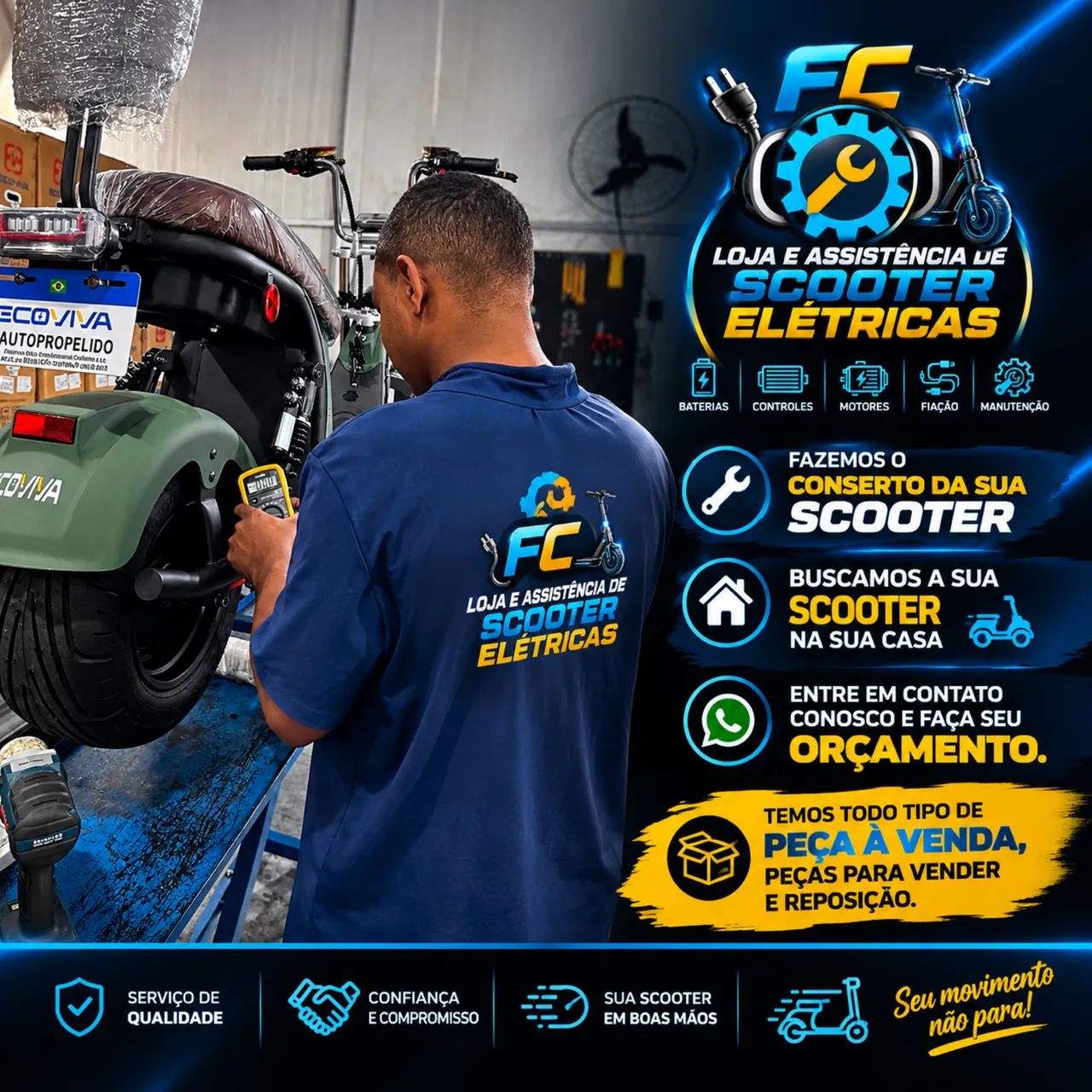 FC SCOOTER ELÉTRICAS | PEÇAS E SOLUÇÕES - Foto 4
