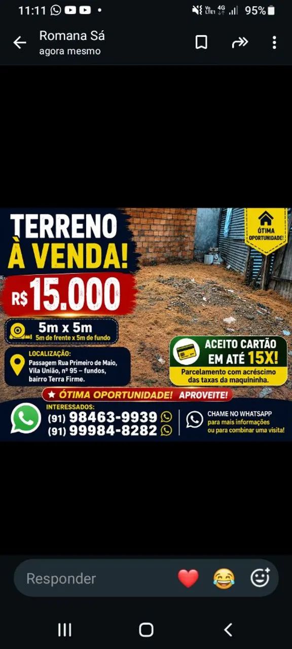 Terreno 5 x 5 . 