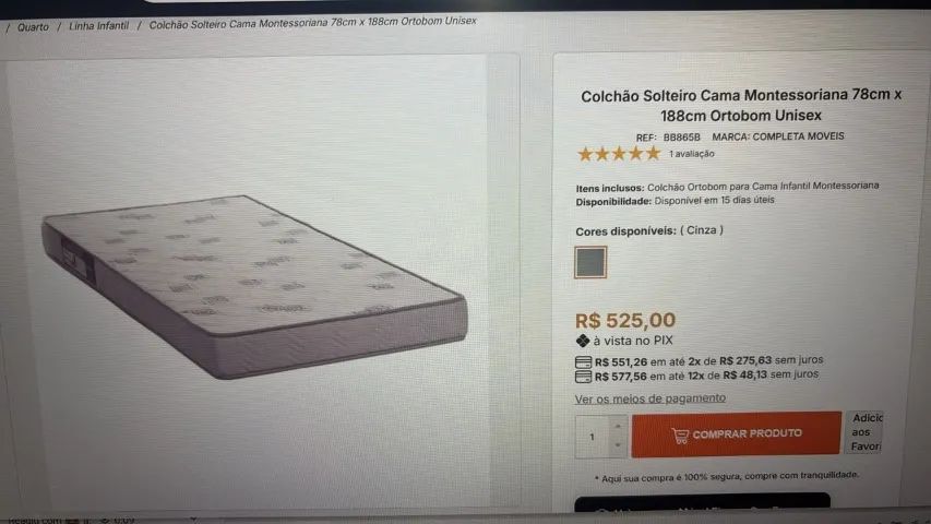 Colchão solteiro Novo, unisex.  - Foto 2