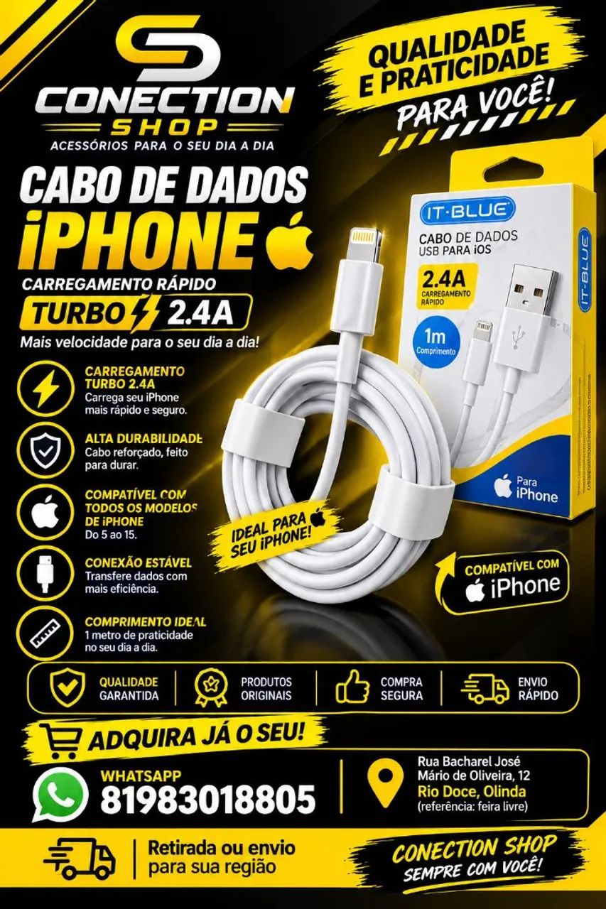 Cabo de Dados iPhone  - Foto 2