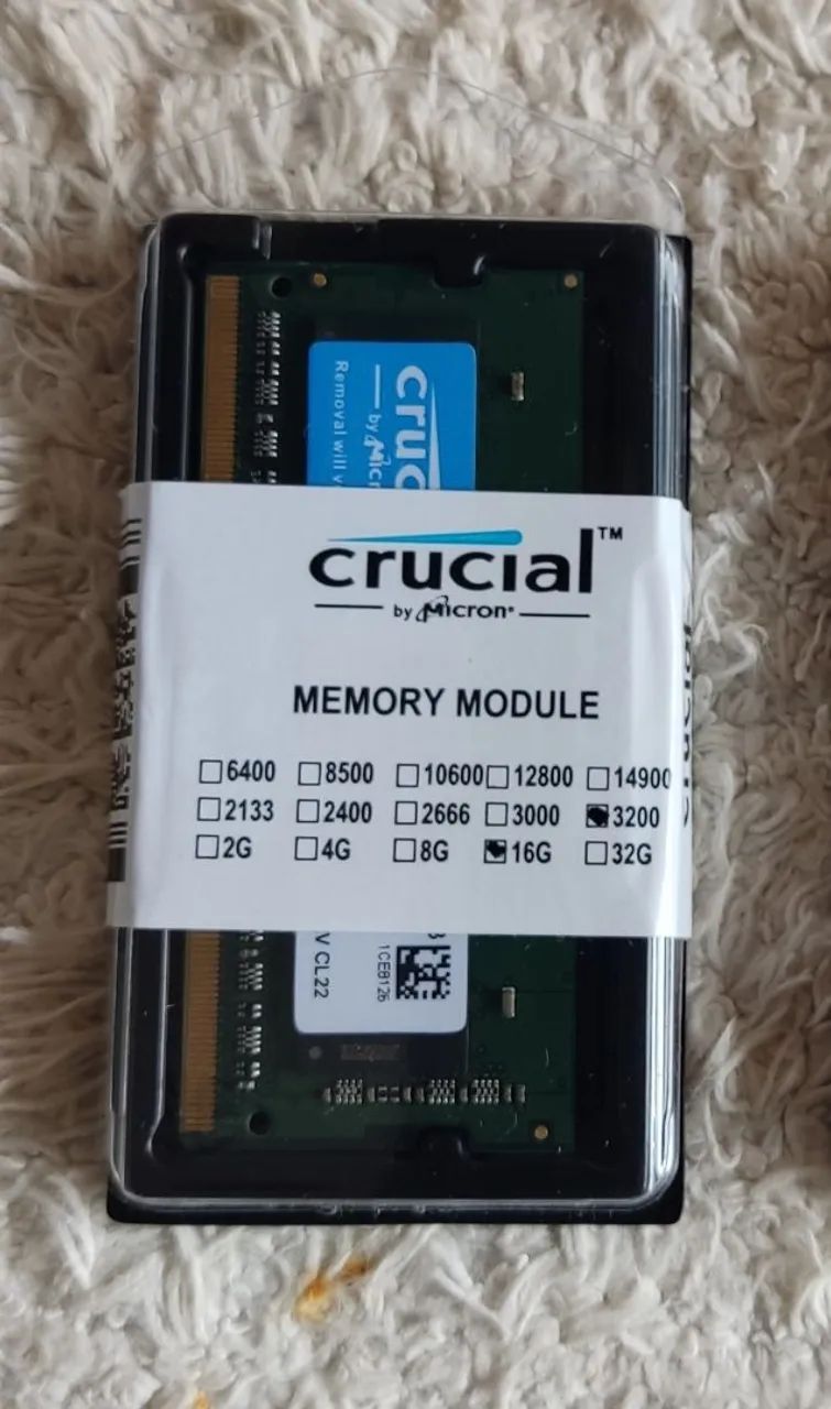 Memoria Ram Crucial 16gb DDR4 3200MHz para notebook 