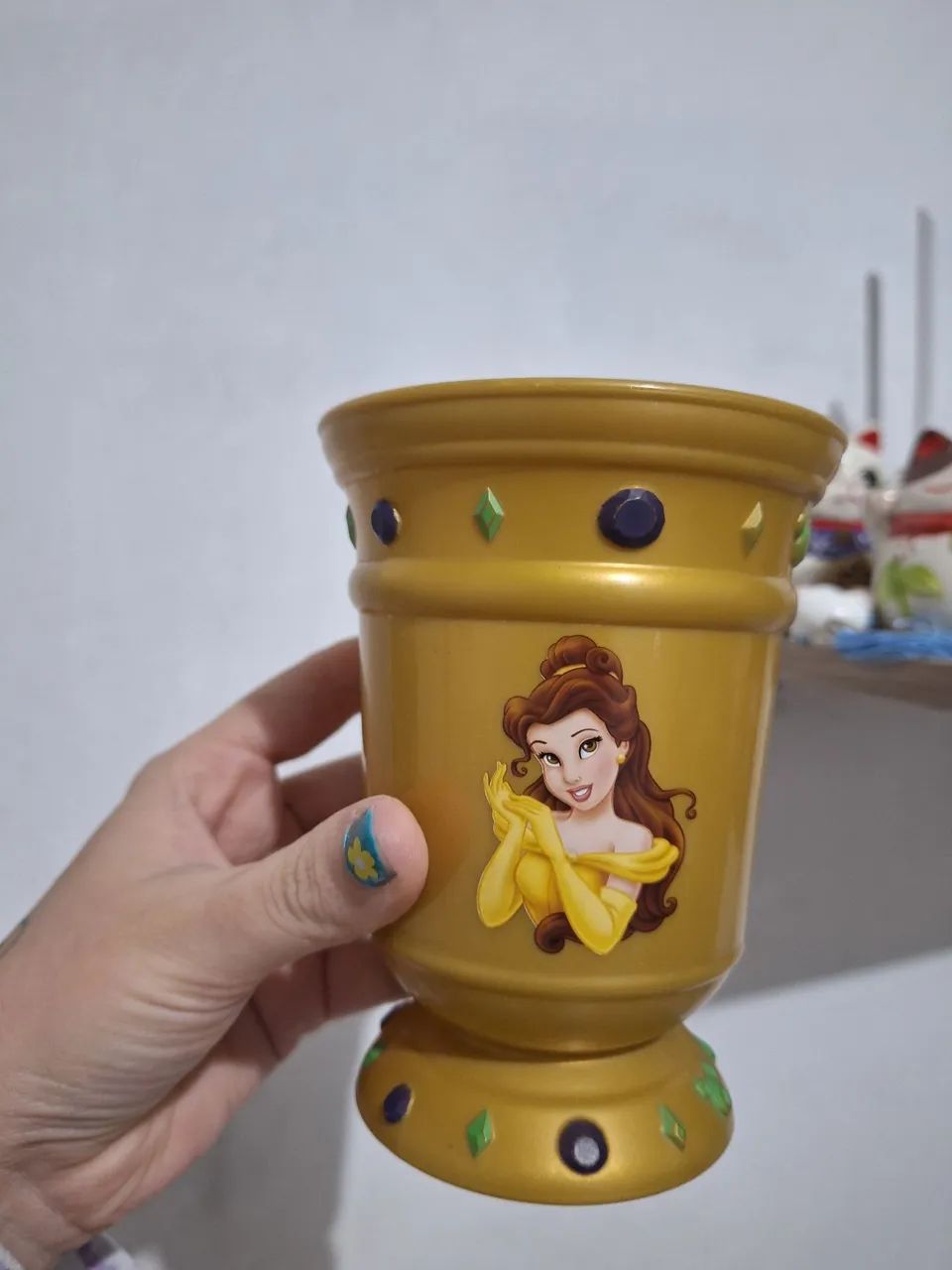 Copo colecionável Bela e a Fera importado Disney World princesa 