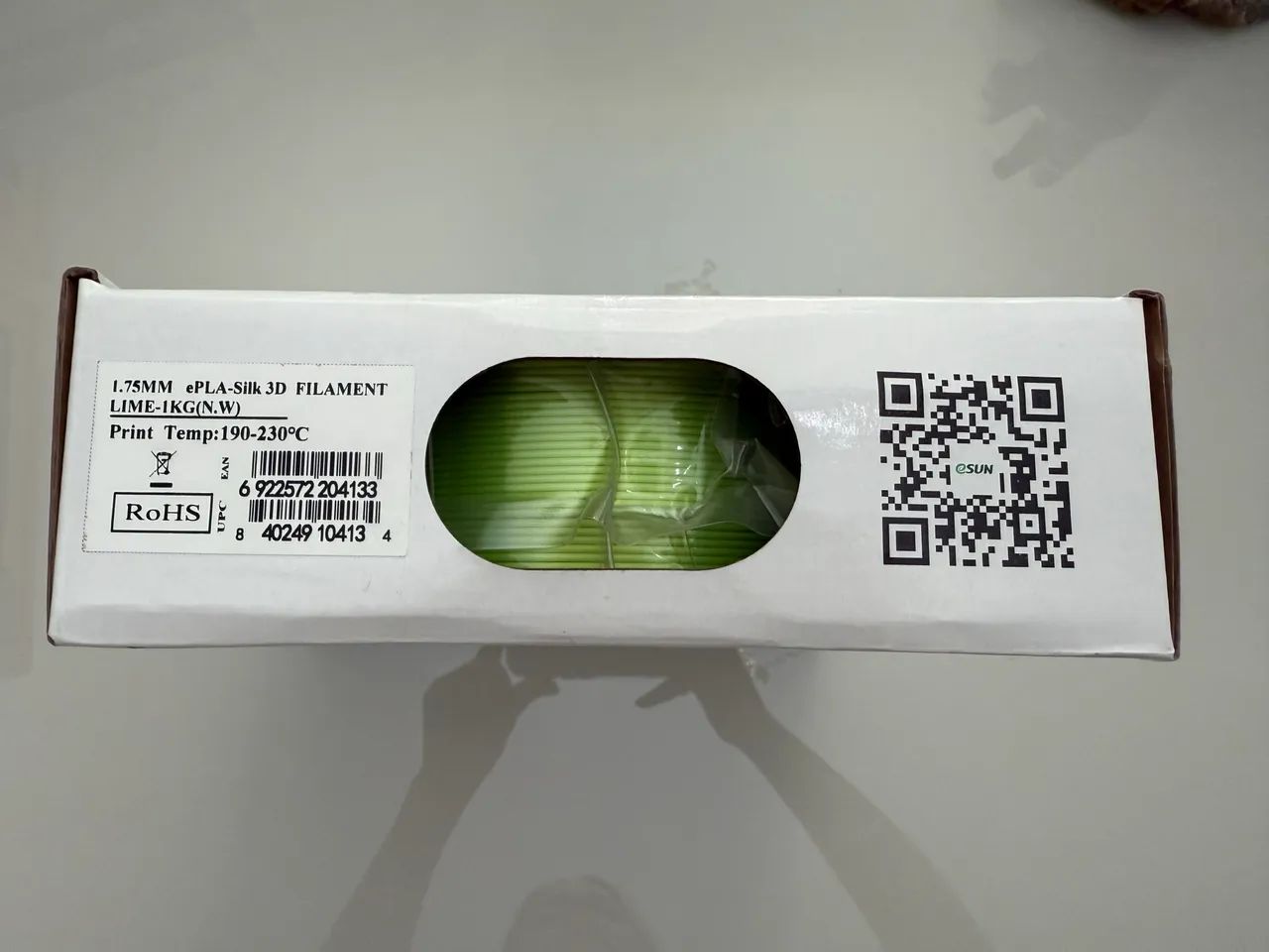 Esun eSilk PLA Lime 1.75mm 1kg