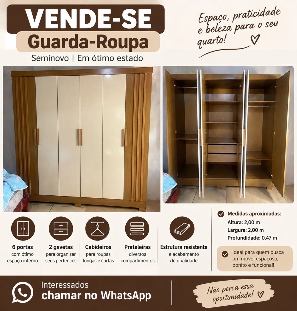 Vende-Se guarda-roupa em perfeito estado