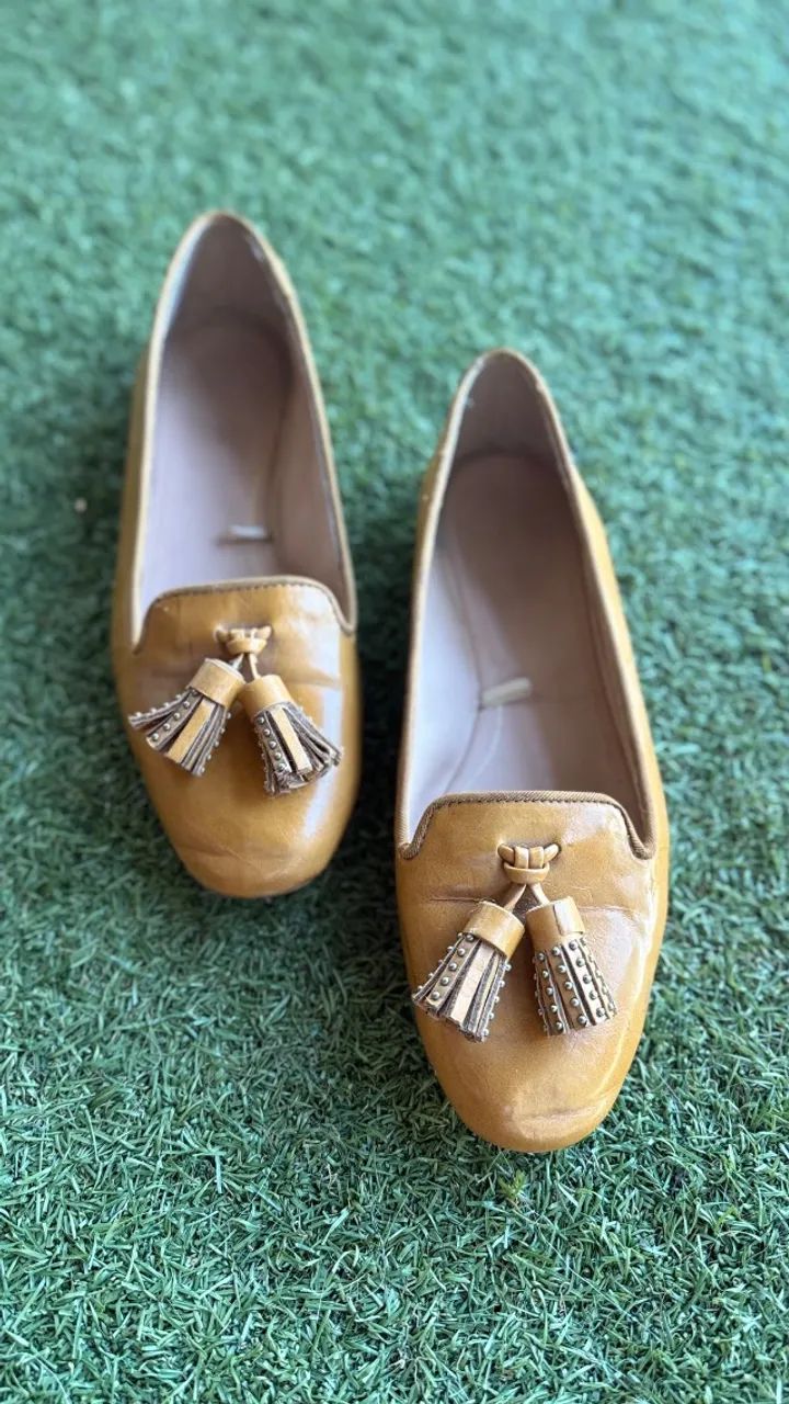 mocassim zara feminino camel 34 - Foto 5