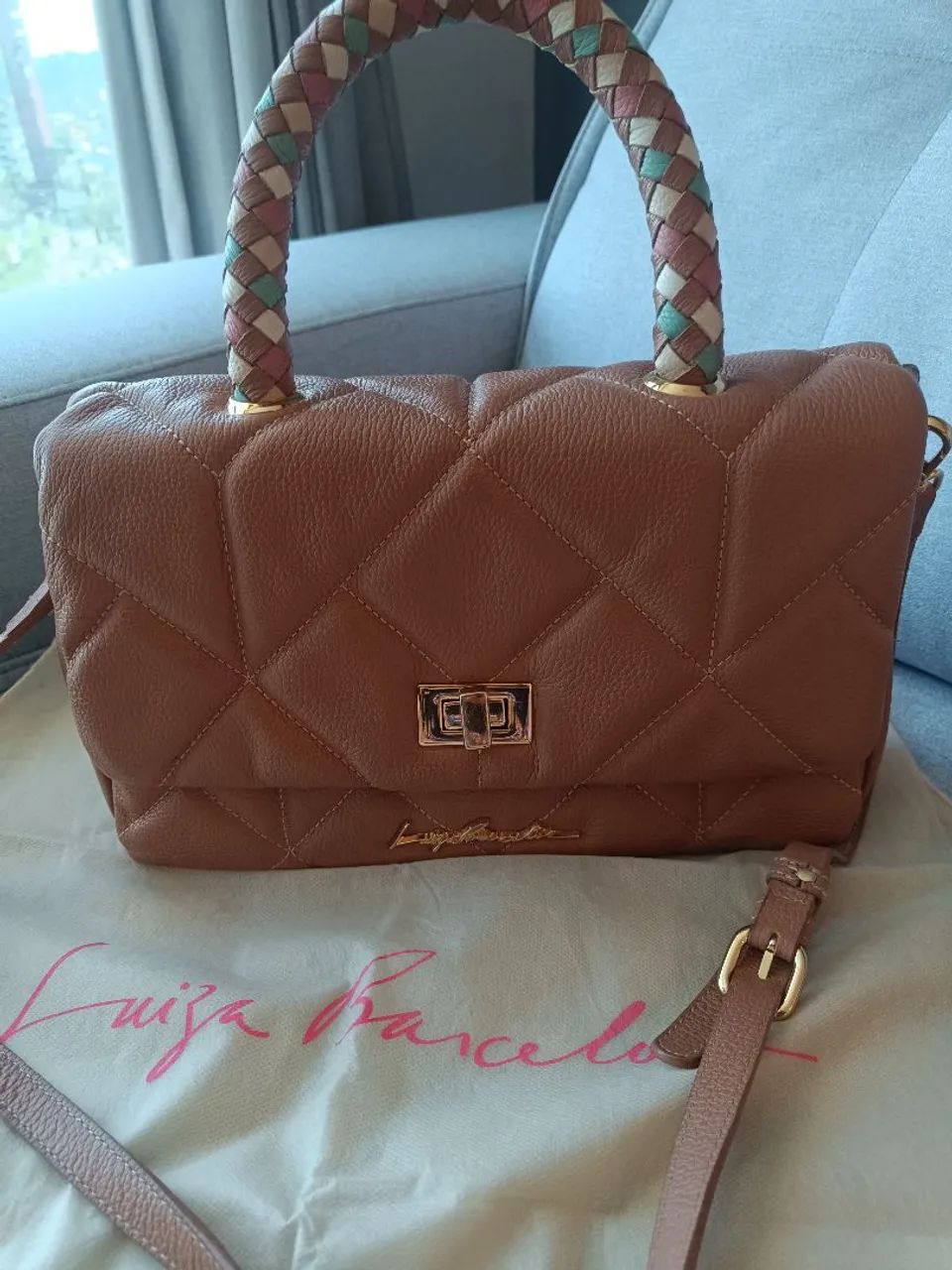 Bolsa Luiza Barcelos original couro legítimo  - Foto 4