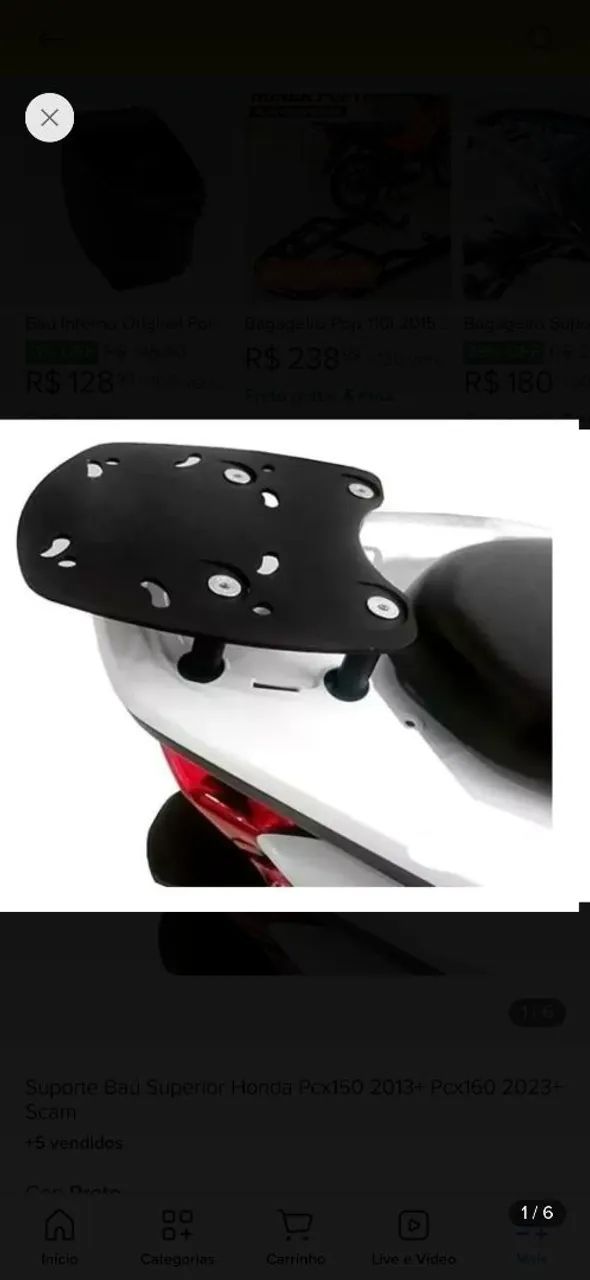 Suporte para baú compatível com Honda PCX - Foto 2