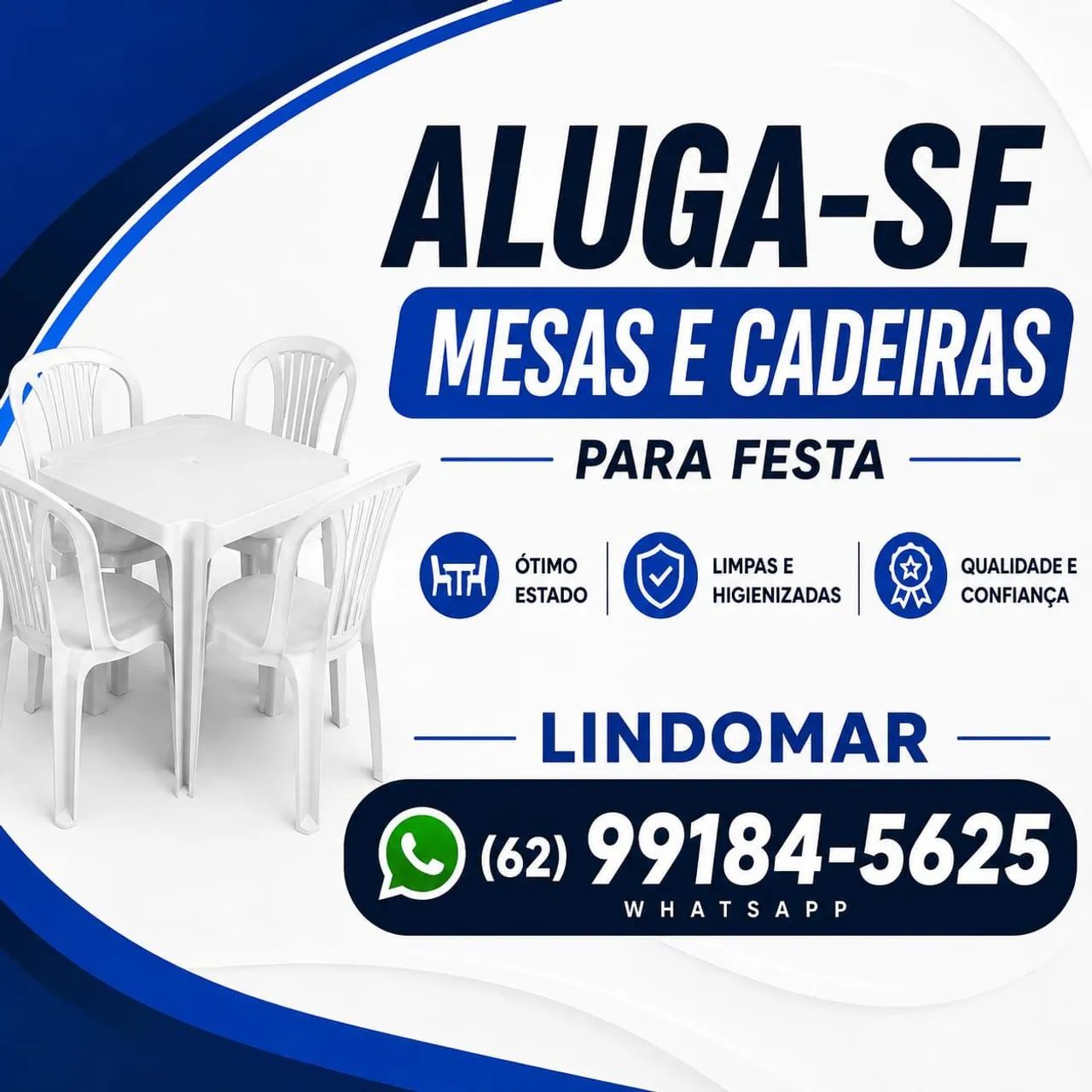 ALUGUEL DE MESA E CADEIRAS PARA EVENTOS