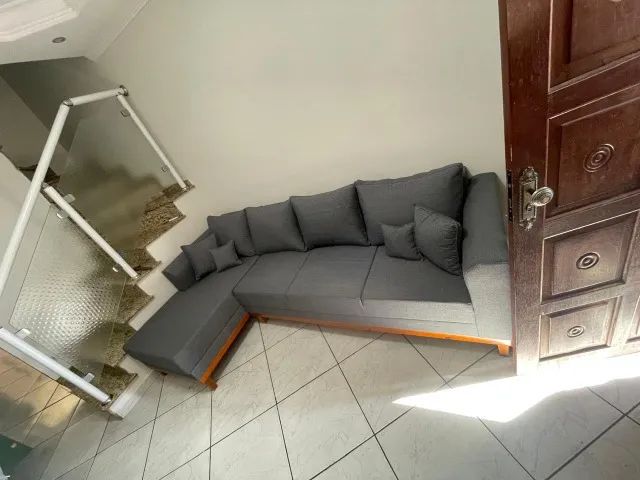 Sofá com Chaise Esquerda, 1,40x2,60m, 4 Lugares, Linho