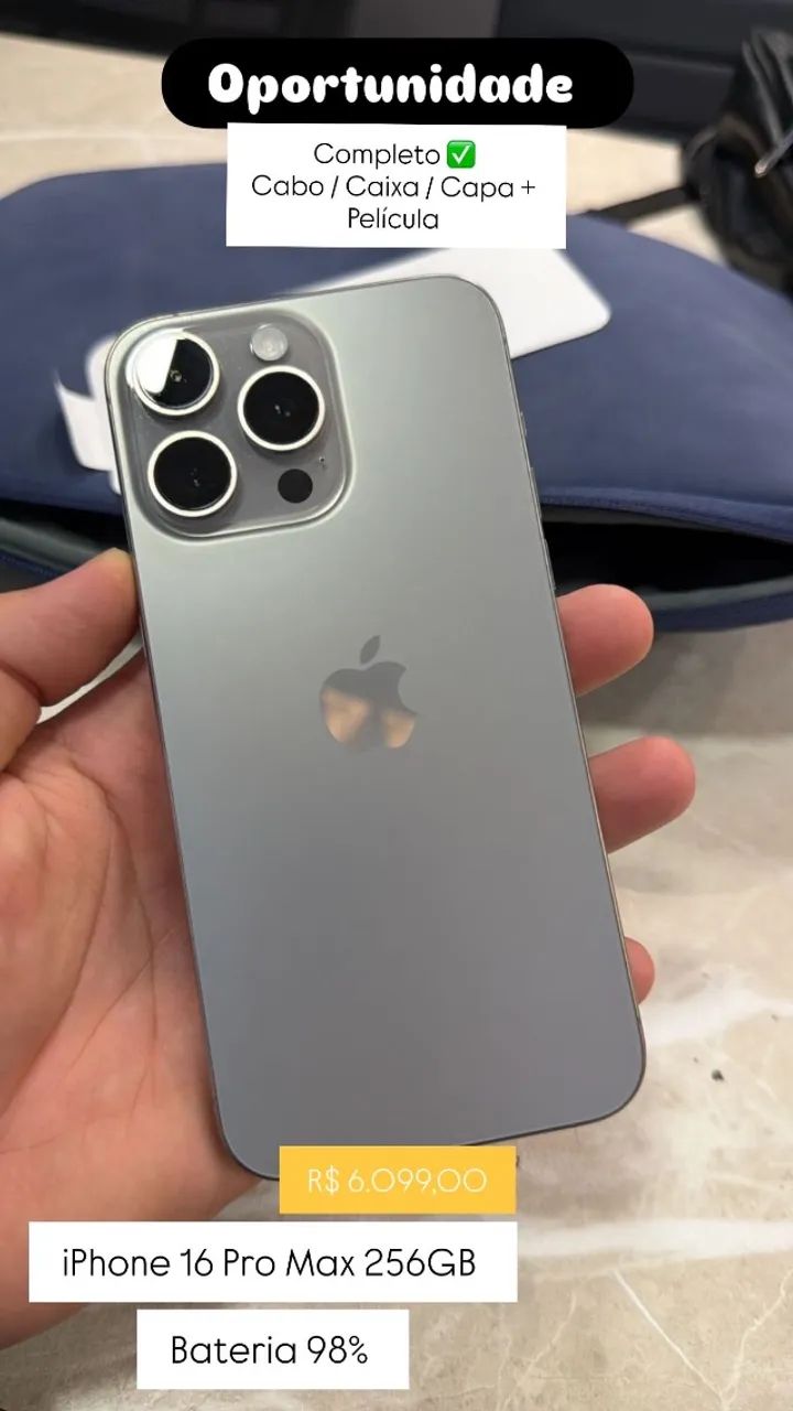 【美品】iPhone16 Pro Max 256GB バッテリー92% SIM Magazine Luiza | Pra você é Magalu!