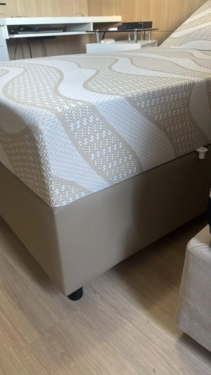 CAMA MOTORIZADA CENTAURO BEGE COM COLCHAO SEM GRADE SEM RODIZIOS PILATI - Foto 4