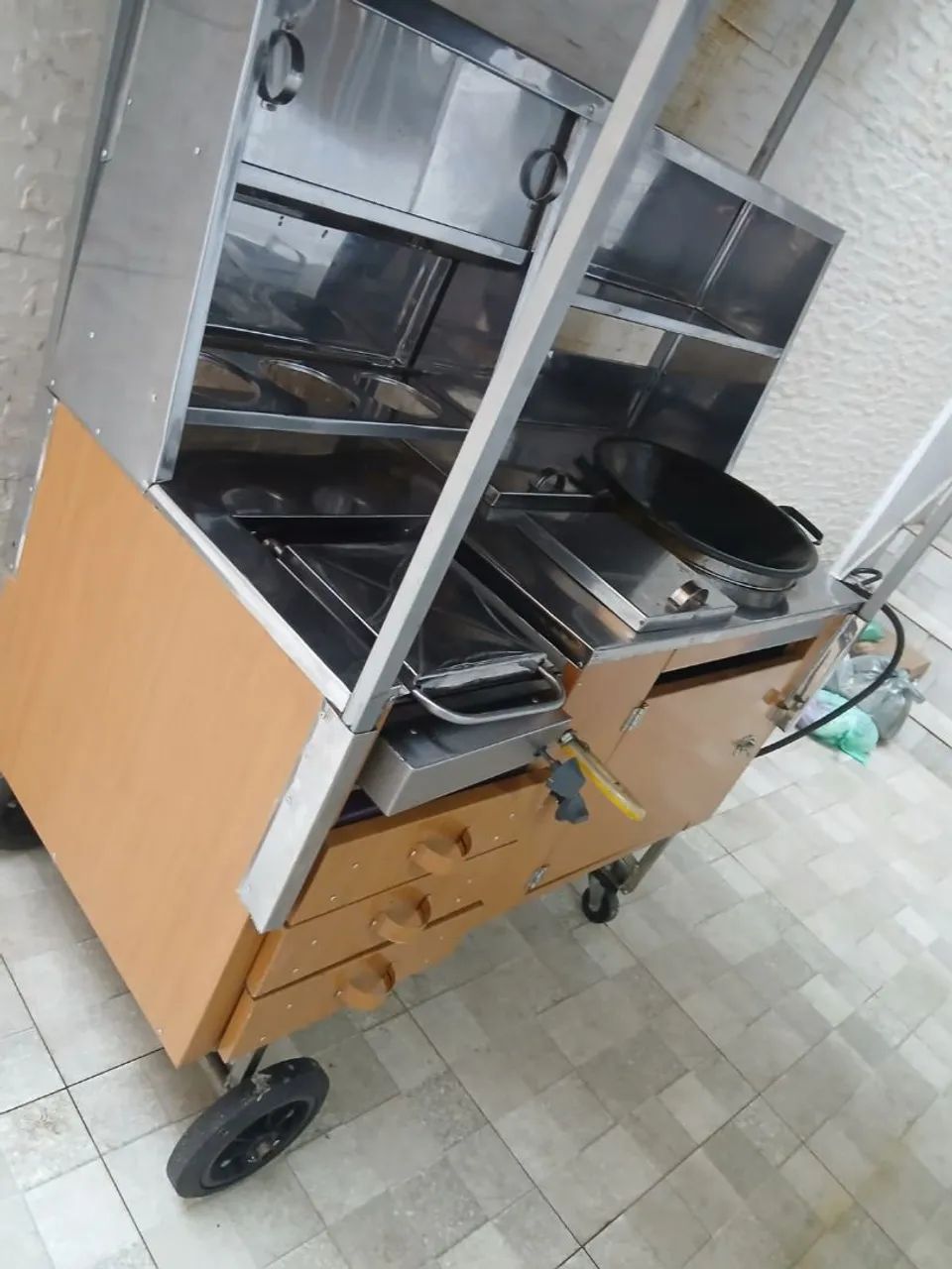 Carrinho de Lanches/ Hot dogs/  Inox - Pouco Usado - Completo - Foto 4